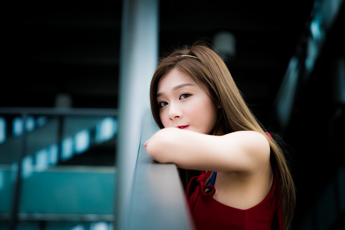 4K Portrait of Cute Brown-Haired Asian Woman