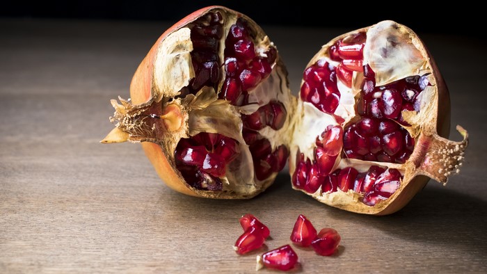 4K Pomegranate closeup