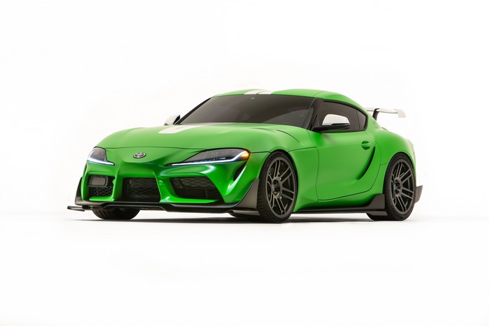 Green Toyota GR Supra Wasabi Concept with White Stripes