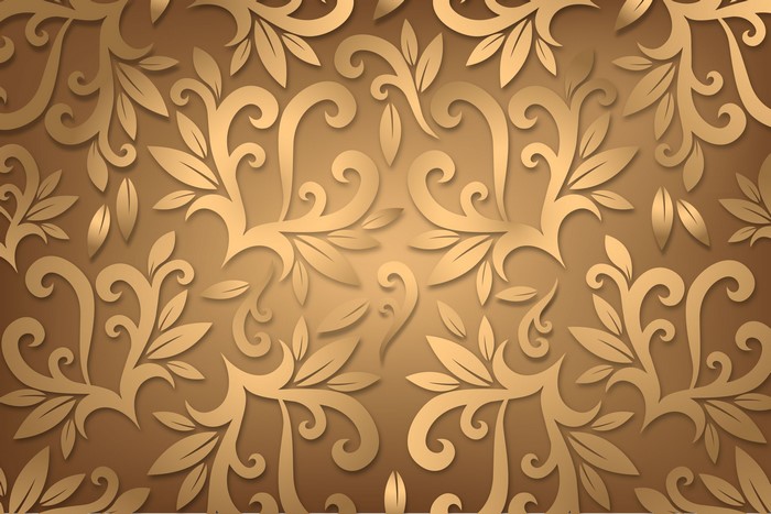 Brown tracery texture with floral patterns