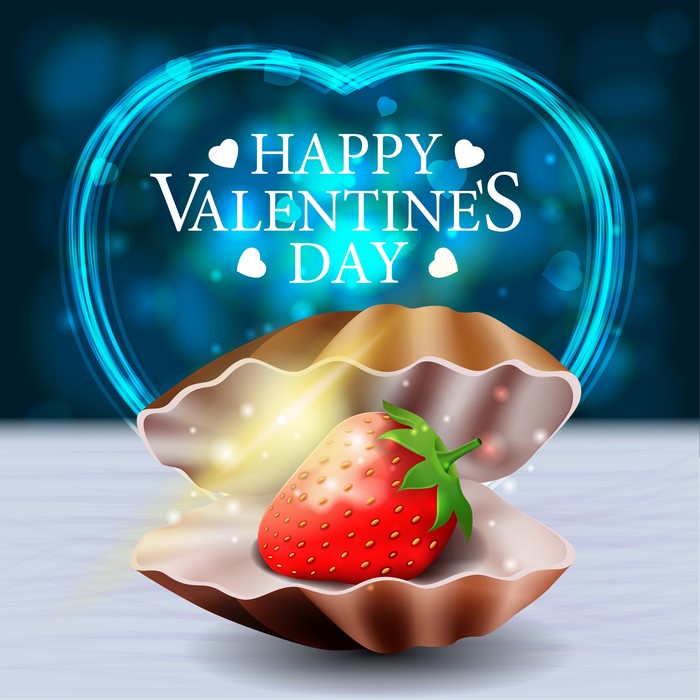 Happy Valentine's Day Strawberry in Shell