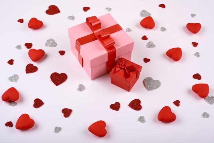 Valentine's Day gifts and hearts