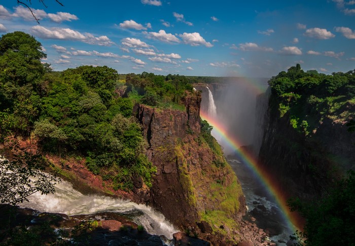 Victoria Falls with a Rainbow