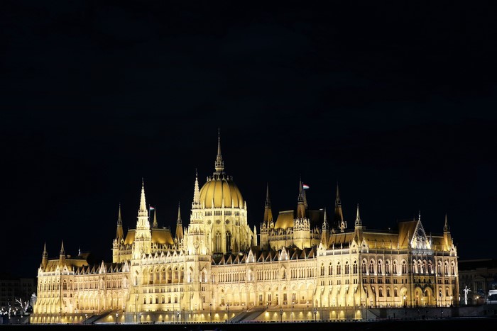 Hungarian Parliament Building at Night