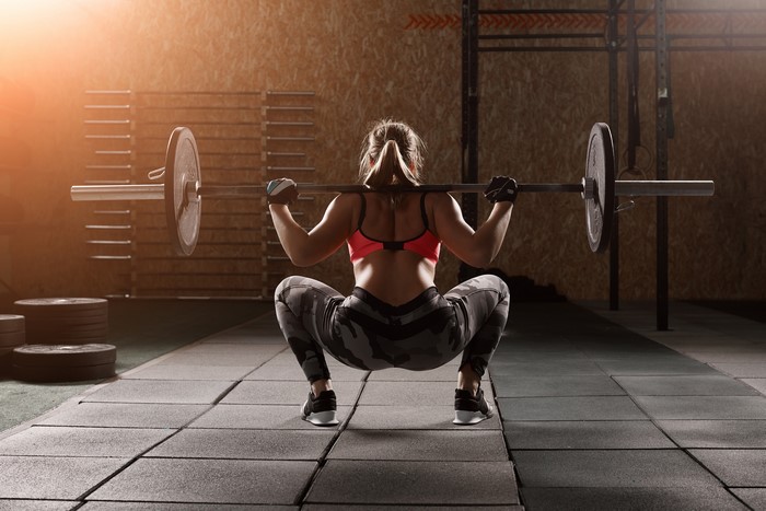 4K Fitness Barbell Workout Back View