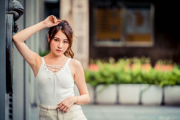 4K Portrait of Asian Woman in Singlet