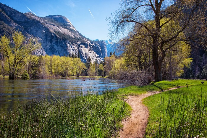 Yosemite National Park Spring Landscape with Mountains and River