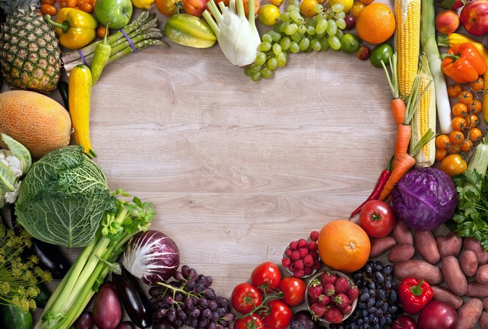 Heart shape of fruits and vegetables