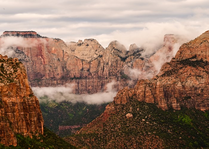 Zion National Park Mountains with Clouds
