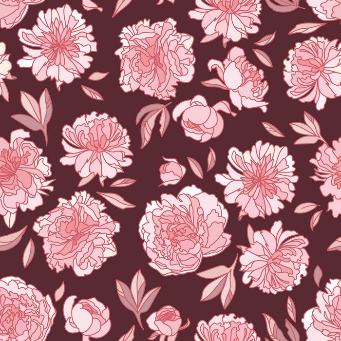 Peonies Texture Painting Art