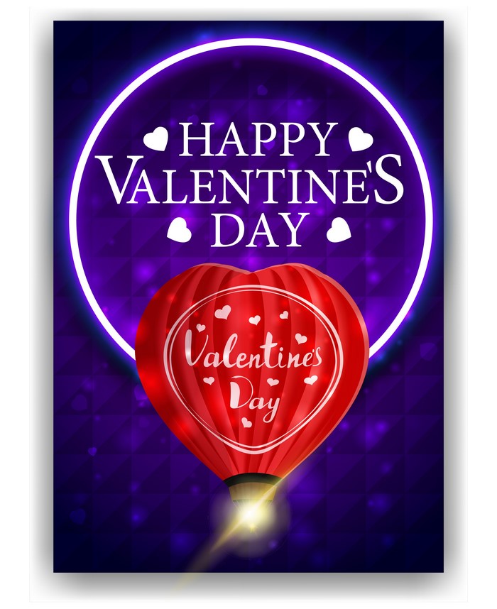 Happy Valentine's Day Hot Air Balloon