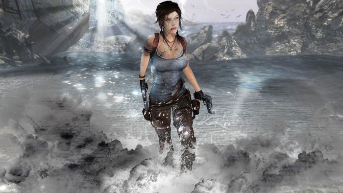 Lara Croft from Tomb Raider with Pistols