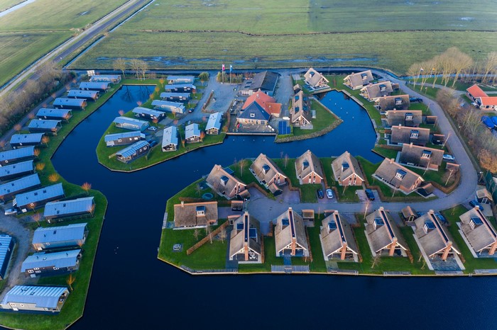 Waterpark Terkaple Netherlands Houses Canal Aerial View