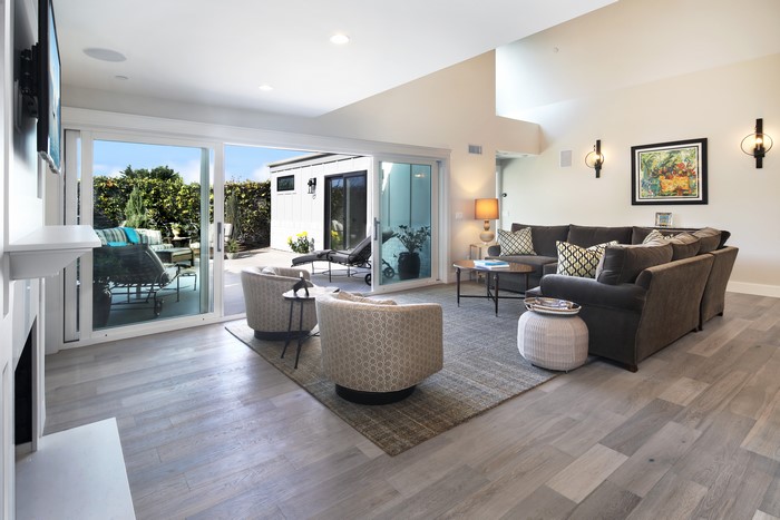 Living room with sliding doors to patio