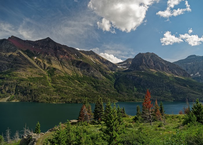 Lake and mountains in Glacier National Park