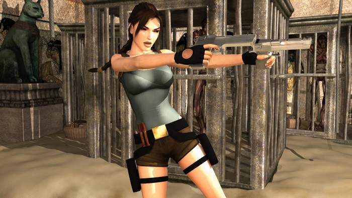 Lara Croft from Tomb Raider with pistols