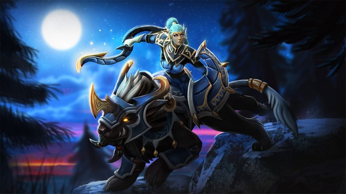 Luna from Dota 2 riding a magical creature