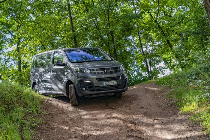 4K Grey Opel Minivan on a Dirt Road