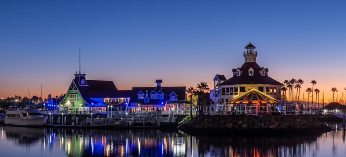 Shoreline Village Long Beach California at Dusk