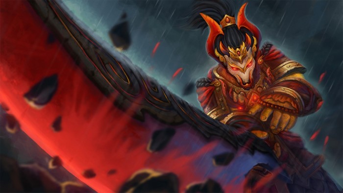 Juggernaut from DOTA 2 with a large sword