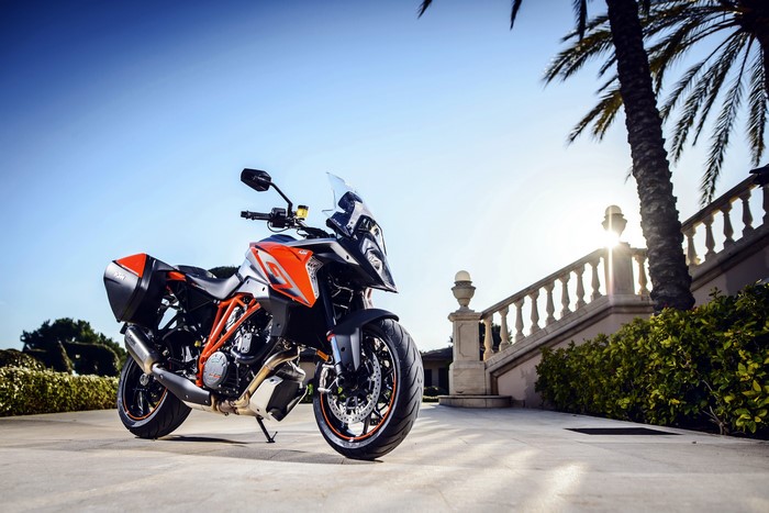 KTM 1290 Super Duke GT motorcycle parked outdoors