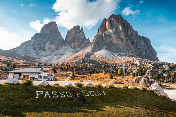 Passo Sella Dolomites Italy Mountains