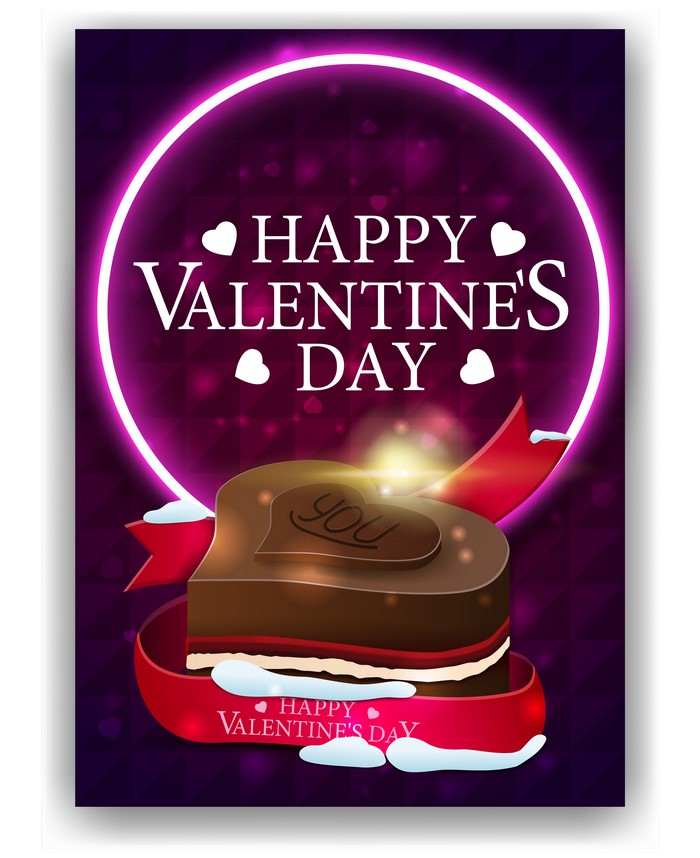 Happy Valentine's Day Chocolate Heart Cake