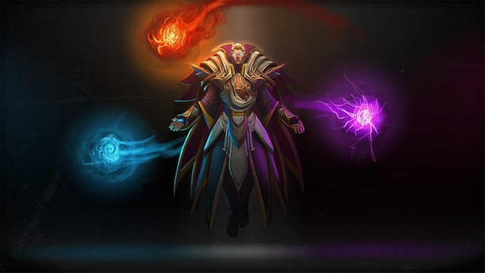 Invoker from DOTA 2 with elemental magic