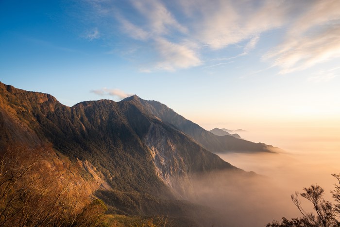 Mountains and Fog at Sunrise, Beidawu National Trail, Taiwan