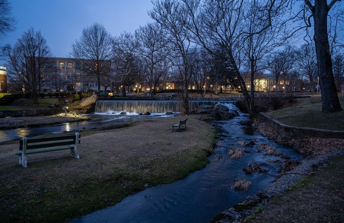 River and Waterfall in Milford at Dusk