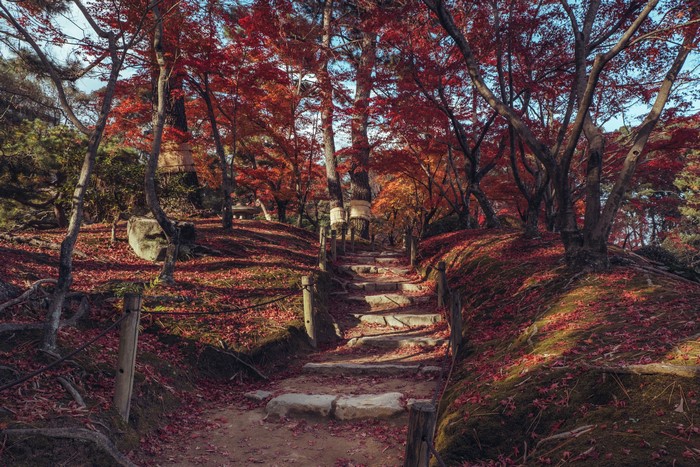 Shukkeien Garden in Hiroshima, Japan during Autumn