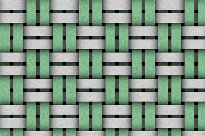 Woven Texture with Green and White Stripes