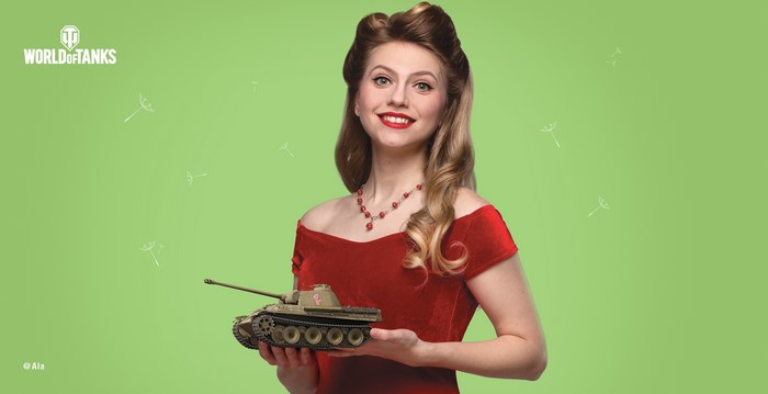 World of Tanks model tank with woman