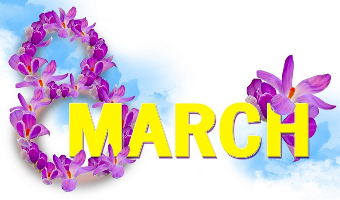 March 8 Crocuses Word Lettering