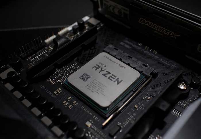 AMD Ryzen 7 3700X CPU on Motherboard