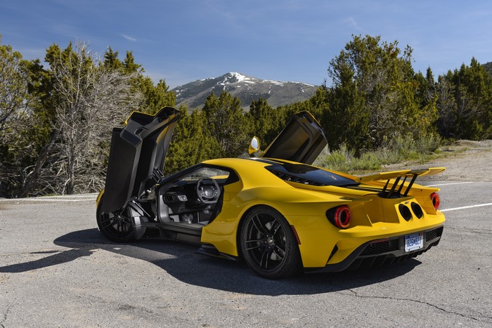 Yellow 2017 Ford GT with Doors Open
