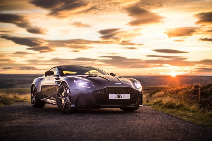 Aston Martin DBS Superleggera at sunset