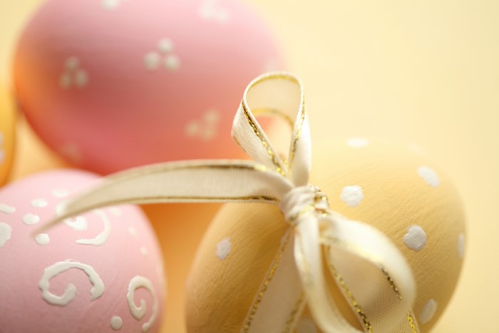 Easter Eggs with Ribbon Bow