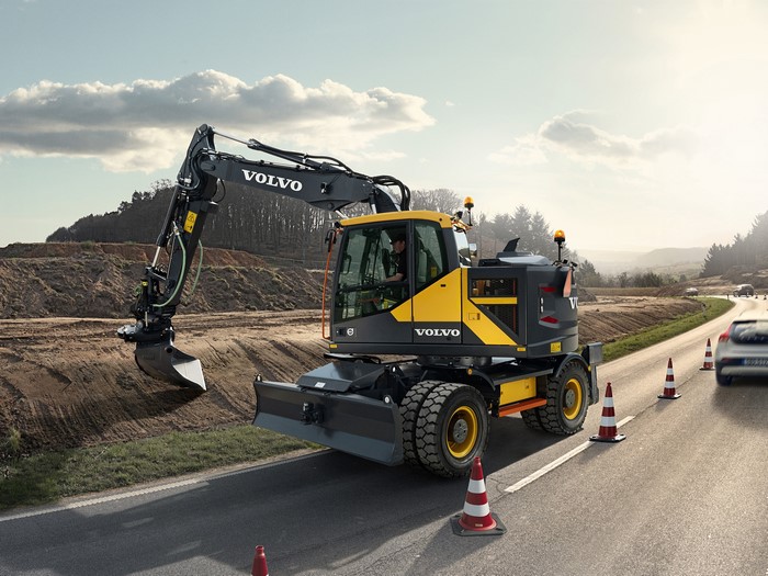 Volvo EWR150E Excavator on Road