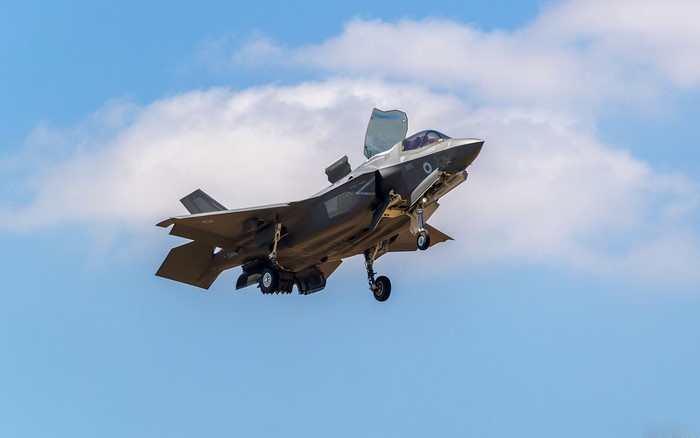F-35B Lightning II fighter jet in flight