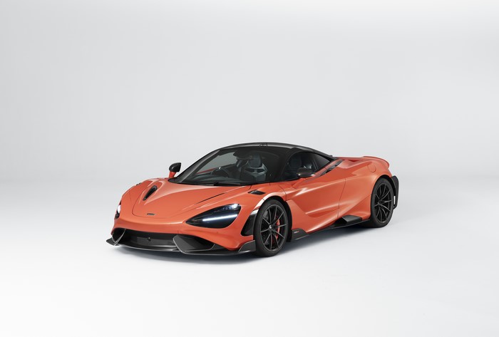 Orange McLaren 720S on Gray Background