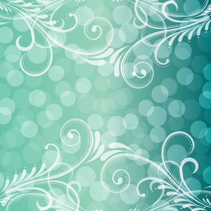 Abstract floral tracery on bokeh background