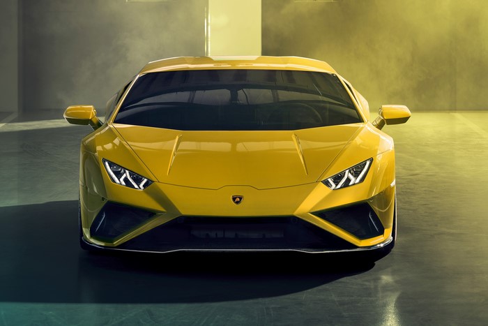 Yellow Lamborghini Huracan RWD Front View