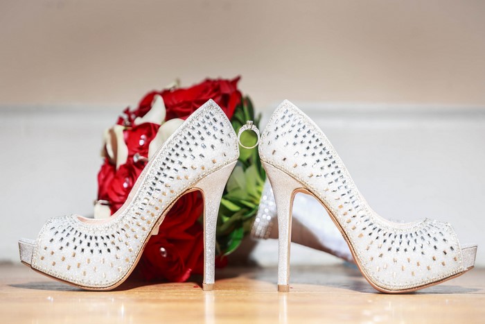 Wedding Bouquet, Ring, and Stilettos