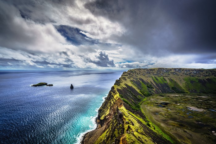 4K Rano Kau Coast in Easter Island, Chile