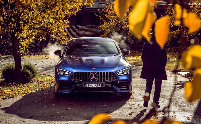 Blue Mercedes-Benz AMG GT 63 S 4 Door