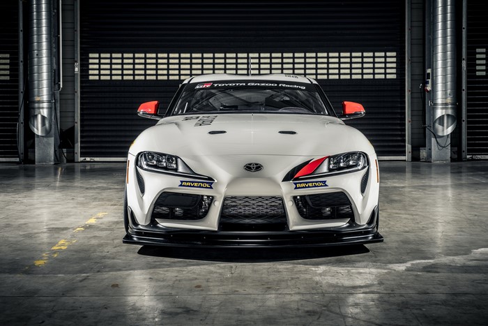 White Toyota GR Supra GT4 Gazoo Racing