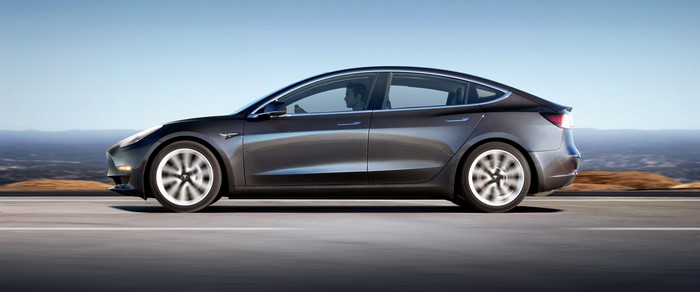 4K Tesla Model 3 Driving on Road