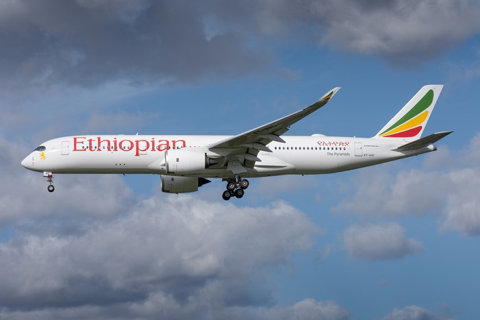 Ethiopian Airlines Airbus A350-900 landing