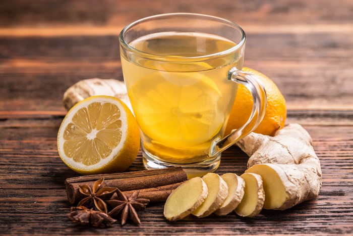 4K Tea with Lemon, Ginger, Cinnamon, and Star Anise